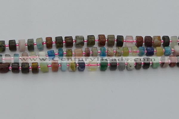 CRB671 15.5 inches 5*8mm tyre mixed gemstone beads wholesale