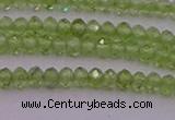 CRB703 15.5 inches 2*3mm faceted rondelle peridot gemstone beads