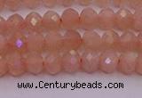 CRB714 15.5 inches 3*4mm faceted rondelle peach moonstone beads