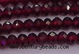 CRB718 15.5 inches 3*4mm faceted rondelle red garnet beads