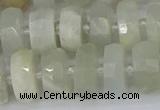 CRB811 15.5 inches 6*12mm faceted rondelle grey moonstone beads