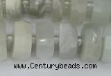 CRB812 15.5 inches 8*14mm faceted rondelle grey moonstone beads