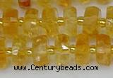 CRB842 15.5 inches 6*10mm faceted rondelle citrine beads