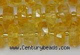 CRB844 15.5 inches 8*14mm faceted rondelle citrine beads