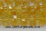 CRB845 15.5 inches 8*16mm faceted rondelle citrine beads