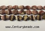 CRC1088 15.5 inches 18*25mm flat teardrop rhodochrosite beads