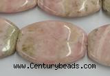 CRC157 15.5 inches 25*35mm flat drum Argentina rhodochrosite beads