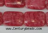 CRC34 15.5 inches 18*25mm rectangle dyed rhodochrosite gemstone beads