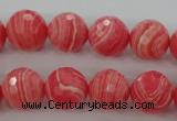 CRC404 15.5 inches 12mm faceted round synthetic rhodochrosite beads