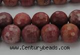 CRC804 15.5 inches 12mm faceted round Brazilian rhodochrosite beads