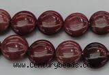 CRC814 15.5 inches 12mm flat round Brazilian rhodochrosite beads