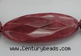 CRC862 15.5 inches 25*50mm faceted oval Brazilian rhodochrosite beads