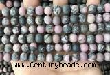 CRD32 15.5 inches 8mm round matte rhodonite beads wholesale