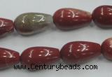 CRE04 16 inches 10*20mm teardrop natural red jasper beads wholesale