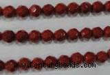 CRE101 15.5 inches 6mm faceted round red jasper beads wholesale