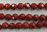 CRE153 15.5 inches 8mm faceted round red jasper beads wholesale