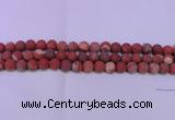 CRE160 15.5 inches 4mm round matte red jasper beads