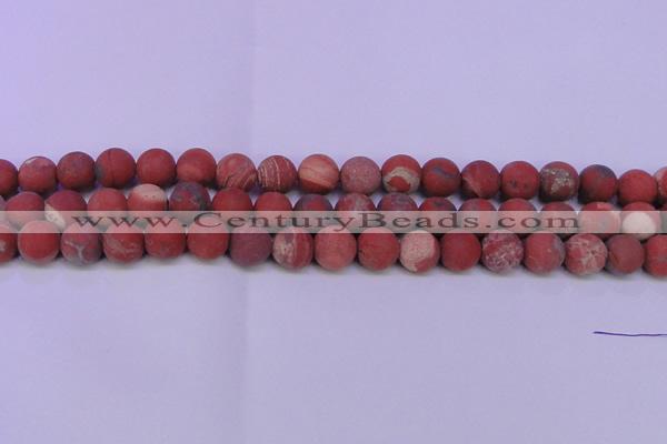 CRE160 15.5 inches 4mm round matte red jasper beads