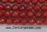 CRE338 15.5 inches 4mm faceted round red jasper beads