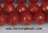 CRE342 15.5 inches 12mm faceted round red jasper beads