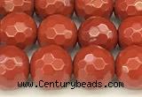 CRE360 15 inches 6mm faceted round red jasper beads wholesale