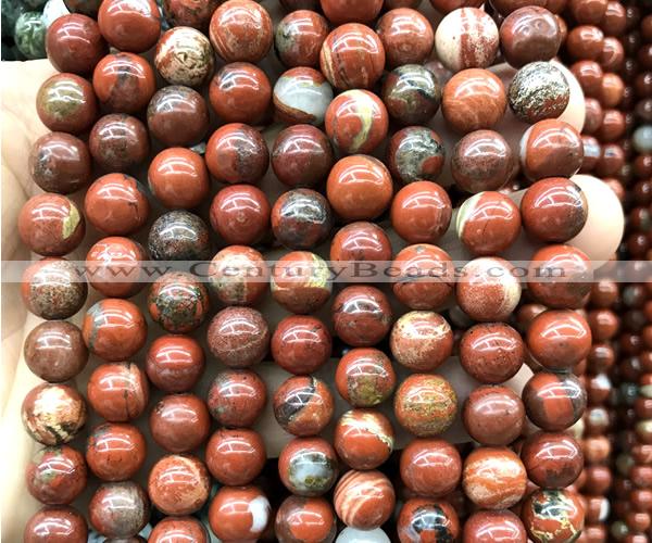 CWJ373 15 inches 10mm round red jasper beads wholesale