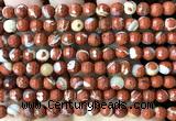 CWJ377 15 inches 6mm faceted round red jasper beads wholesale