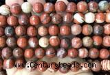 CWJ379 15 inches 10mm faceted round red jasper beads wholesale