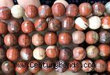 CWJ380 15 inches 12mm faceted round red jasper beads wholesale