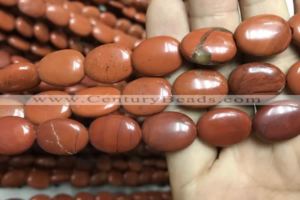 CRE64 15.5 inches 13*18mm oval red jasper beads wholesale