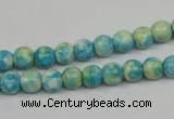 CRF101 15.5 inches 6mm round dyed rain flower stone beads wholesale