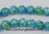 CRF102 15.5 inches 8mm round dyed rain flower stone beads wholesale