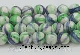 CRF386 15.5 inches 4mm round dyed rain flower stone beads wholesale