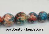 CRF41 15.5 inches multi sizes round dyed rain flower stone beads