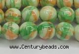CRF420 15.5 inches 12mm round dyed rain flower stone beads wholesale