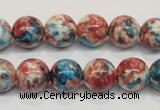 CRF73 15.5 inches 10mm round dyed rain flower stone beads wholesale