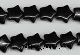 CRG07 15.5 inches 12*12mm star black agate gemstone beads wholesale