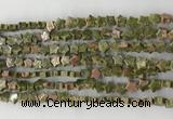 CRG34 15.5 inches 6mm flat star unakite gemstone beads wholesale