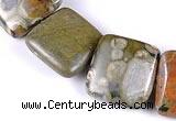 CRH06 different sizes square natural rhyolite beads Wholesale