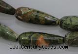 CRH133 15.5 inches 10*30mm faceted teardrop rhyolite gemstone beads