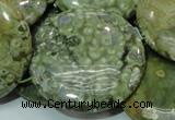 CRH41 15.5 inches 40mm flat round rhyolite beads wholesale