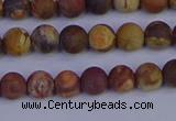 CRH511 15.5 inches 6mm round matte rhyolite gemstone beads