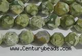 CRH553 15.5 inches 6mm faceted nuggets matte rhyolite gemstone beads