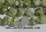 CRH554 15.5 inches 8mm faceted nuggets matte rhyolite gemstone beads