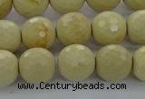 CRI215 15.5 inches 14mm faceted round riverstone beads wholesale