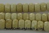 CRI221 15.5 inches 5*8mm faceted rondelle riverstone beads