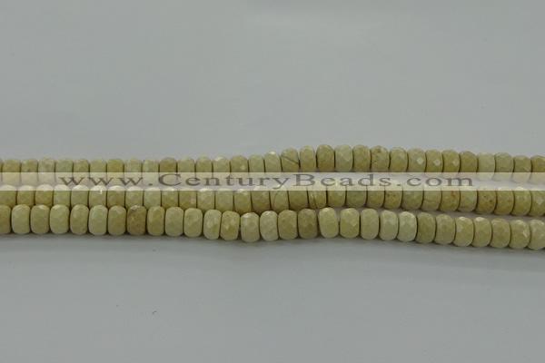 CRI221 15.5 inches 5*8mm faceted rondelle riverstone beads