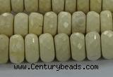 CRI223 15.5 inches 8*12mm faceted rondelle riverstone beads