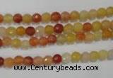CRJ400 15.5 inches 4mm faceted round red & yellow jade beads