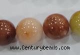 CRJ418 15.5 inches 18mm round red & yellow jade beads wholesale